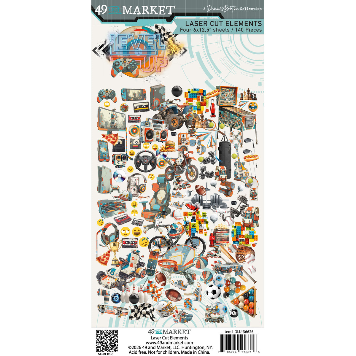 49 and Market - Laser cut Elements - 4 sheets/140 pieces - Level Up