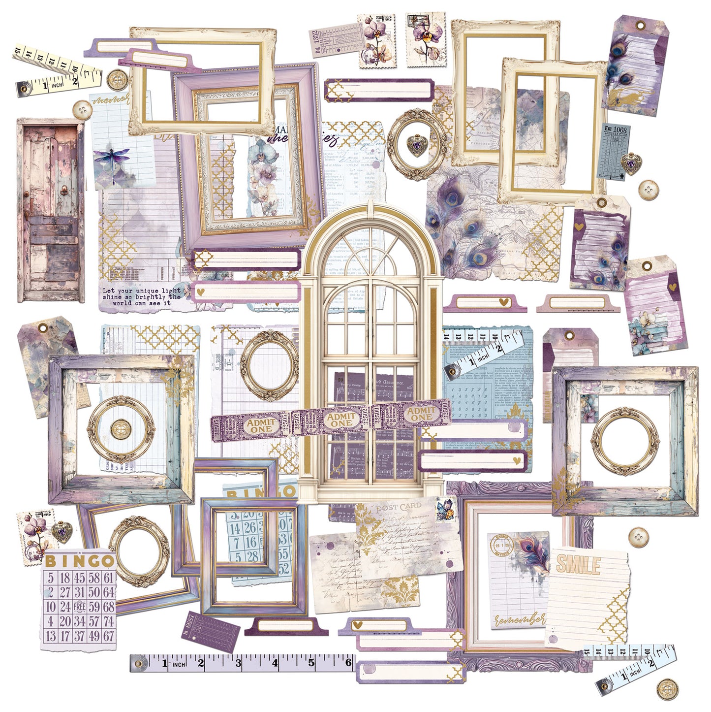 49 and Market - Ephemera & Frames - 62 pieces - Plume & Petal