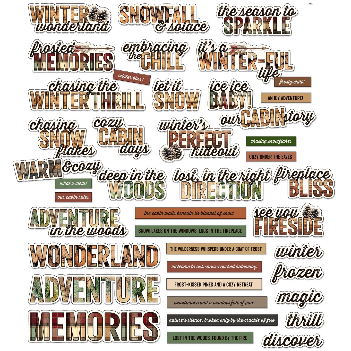 49 and Market - Chipboard Sentiments - 42 pieces - Timber & Tweed