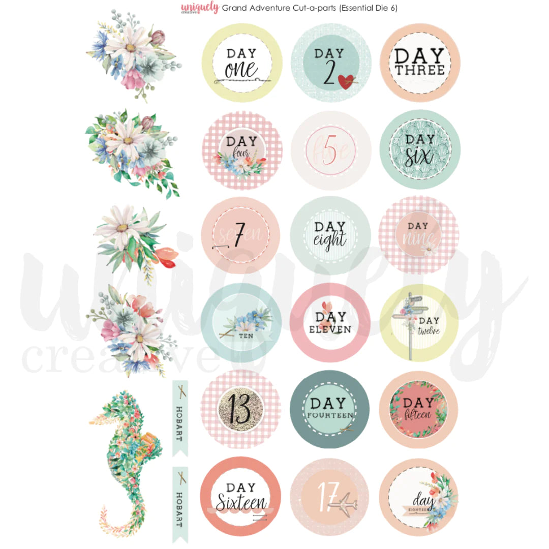 Uniquely Creative - Grand Adventure Cut-A-Part Sheet (Essential Die #6)
