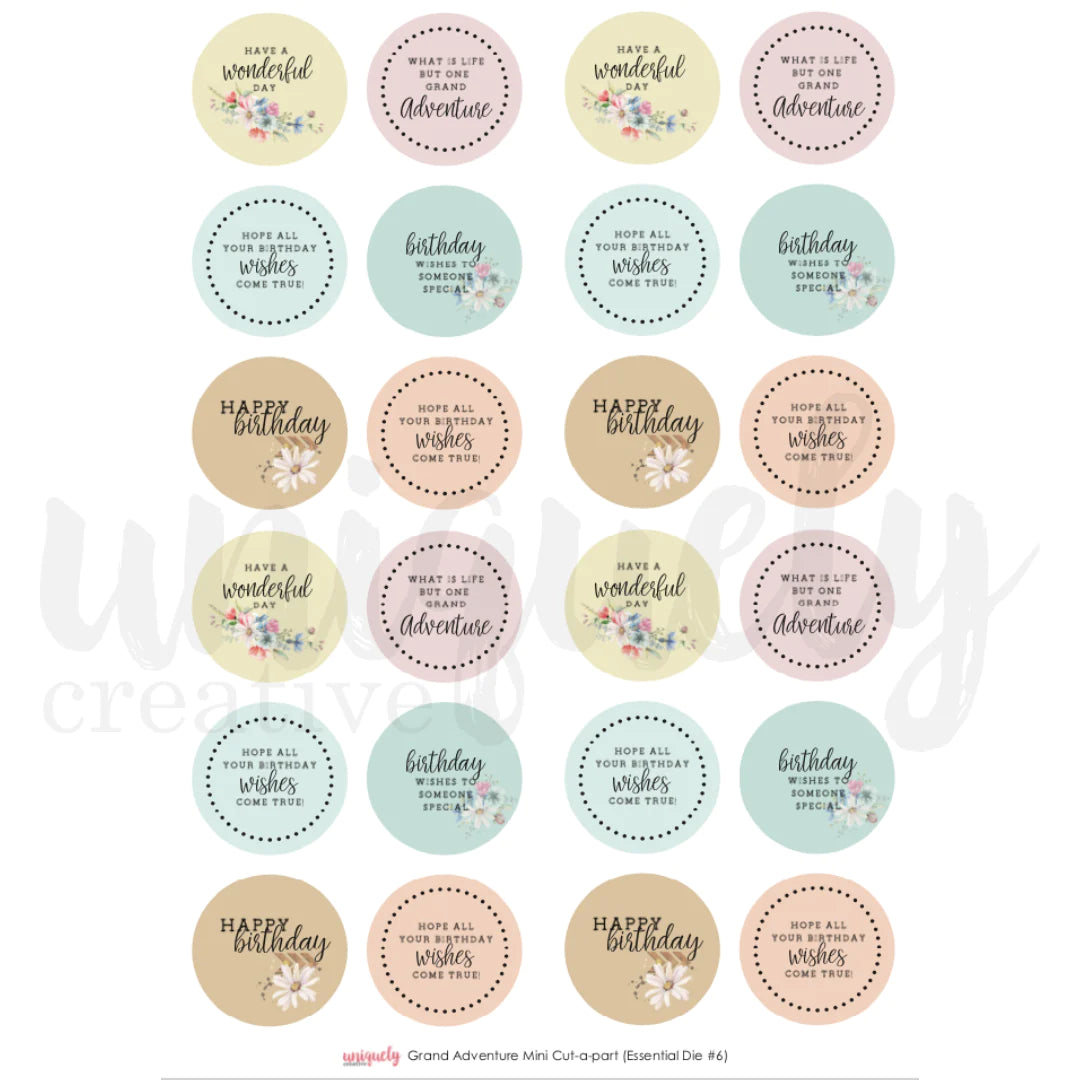 Uniquely Creative - Grand Adventure Mini Cut-A-Part Sheet (Essential Die #6)