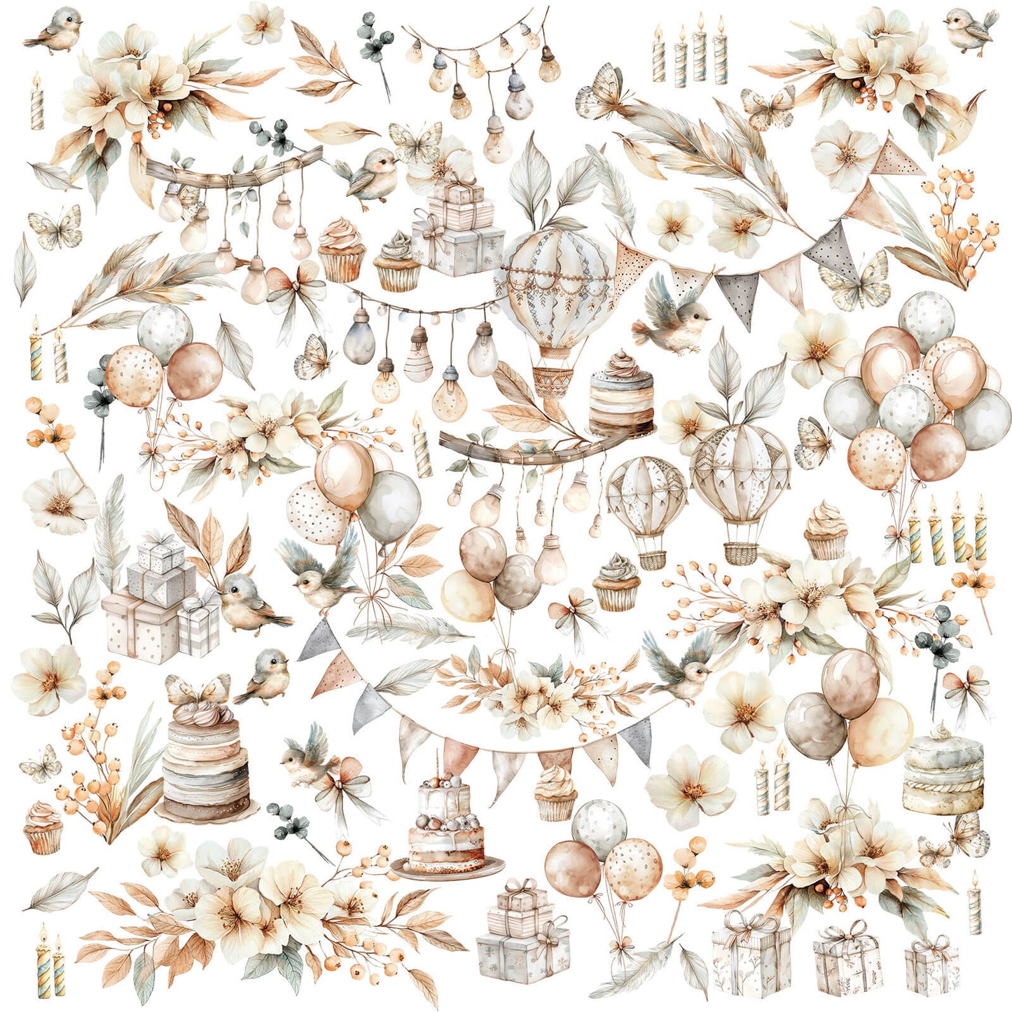 49 and Market - Little Celebrations - Laser Cut elements - 106 pieces