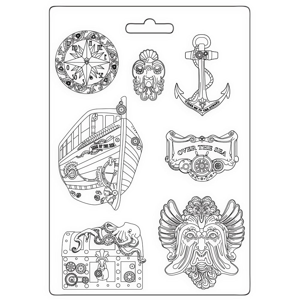 Stamperia- Soft Mould A4 - Songs of the Sea - over the sea