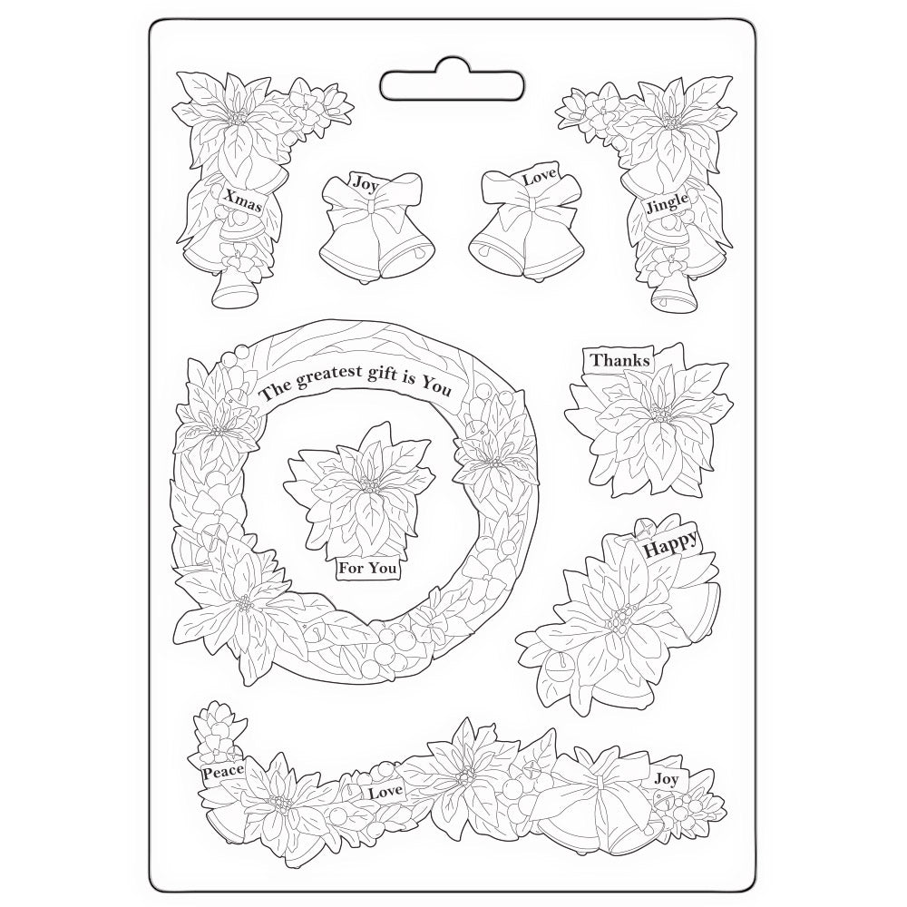 Stamperia - Soft Mould A5 - Poinsettia and garlands*