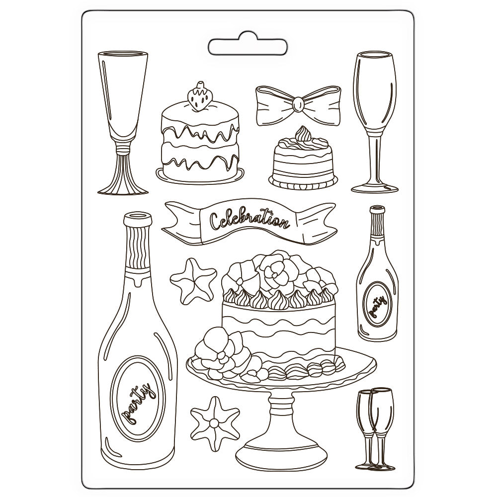 Stamperia - Soft Mould A5 - Masquerade flut and cakes