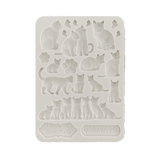 Stamperia  - Silicon mold A5 -  Orchids and Cats - Cats
