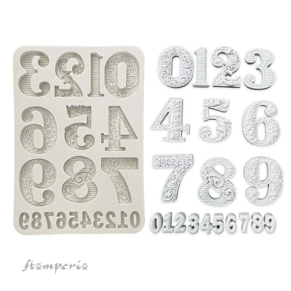 Stamperia - Silicon mold A5 - Gear up for Christmas numbers