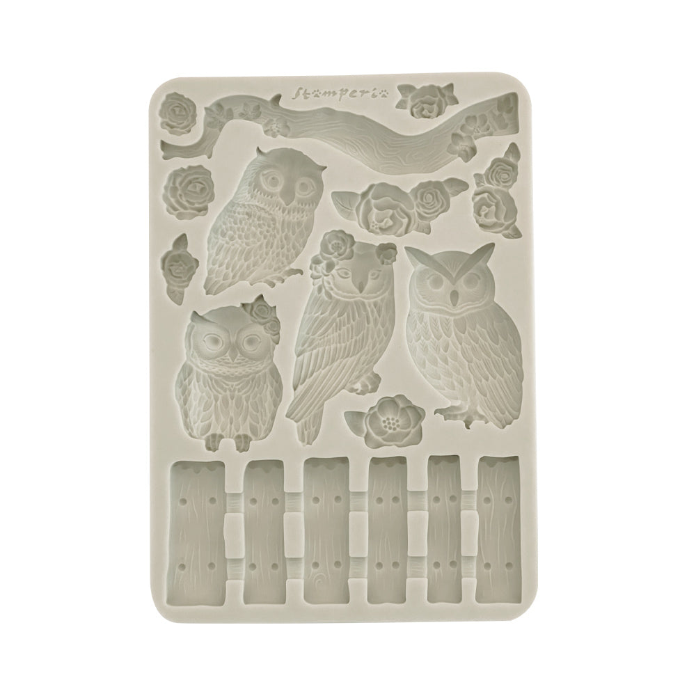 Stamperia - Silicon mold A5 - The Owl's House Owl and branch