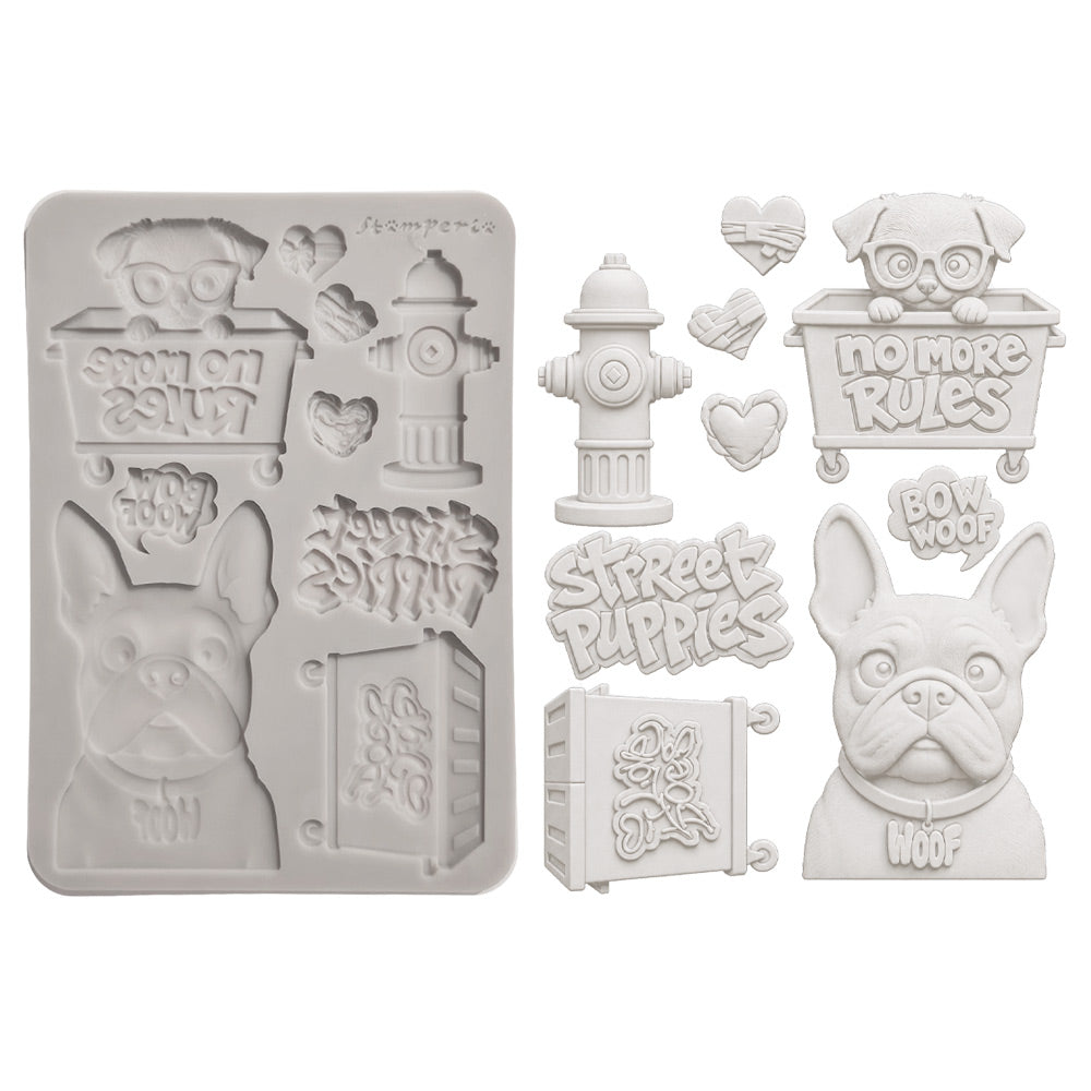 Stamperia - Silicon mold A5 - Furry Friends - 2 Dogs