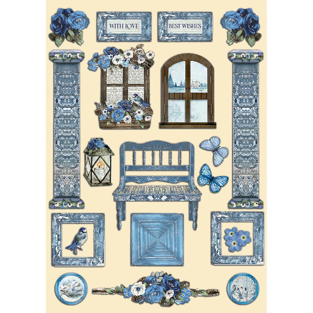 Stamperia - A5 - Wooden Shapes - Blue Land