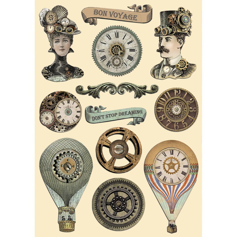 Stamperia - A5 - Wooden Shapes - Voyages Fantastiques