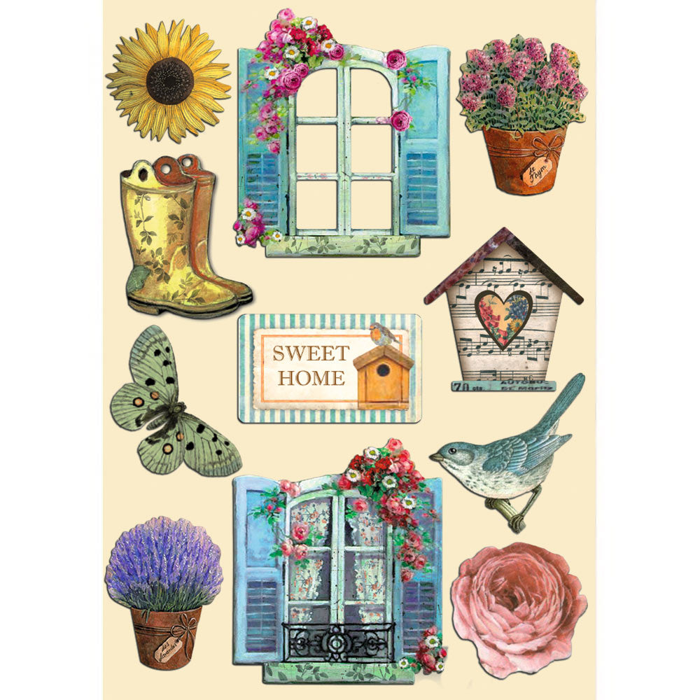 Stamperia - A5 - Wooden Shapes - Garden