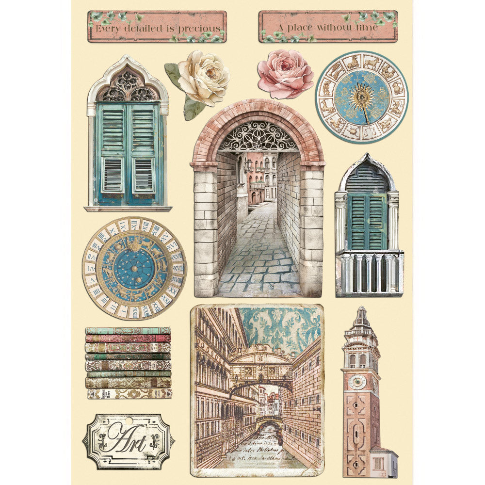 Stamperia - A5 - Wooden Shapes - Venice City of Art