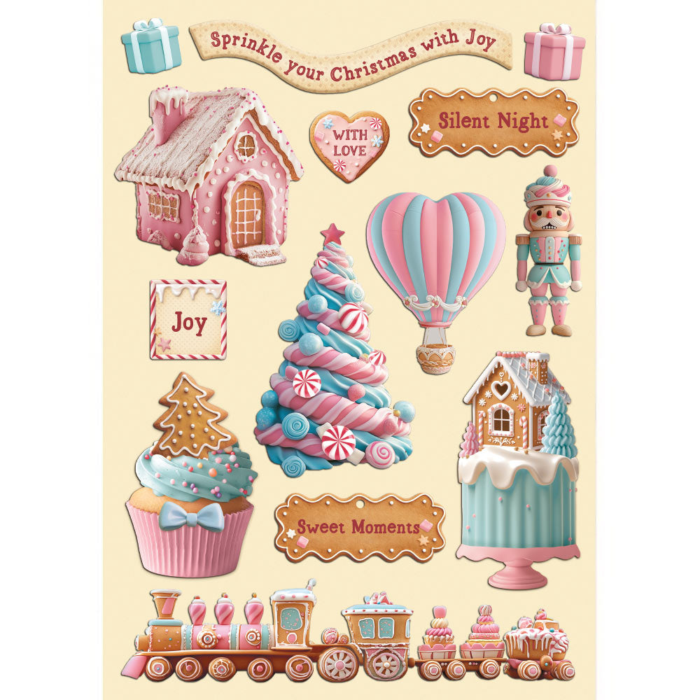 Stamperia - A5 - Wooden Shapes - Candy Christmas