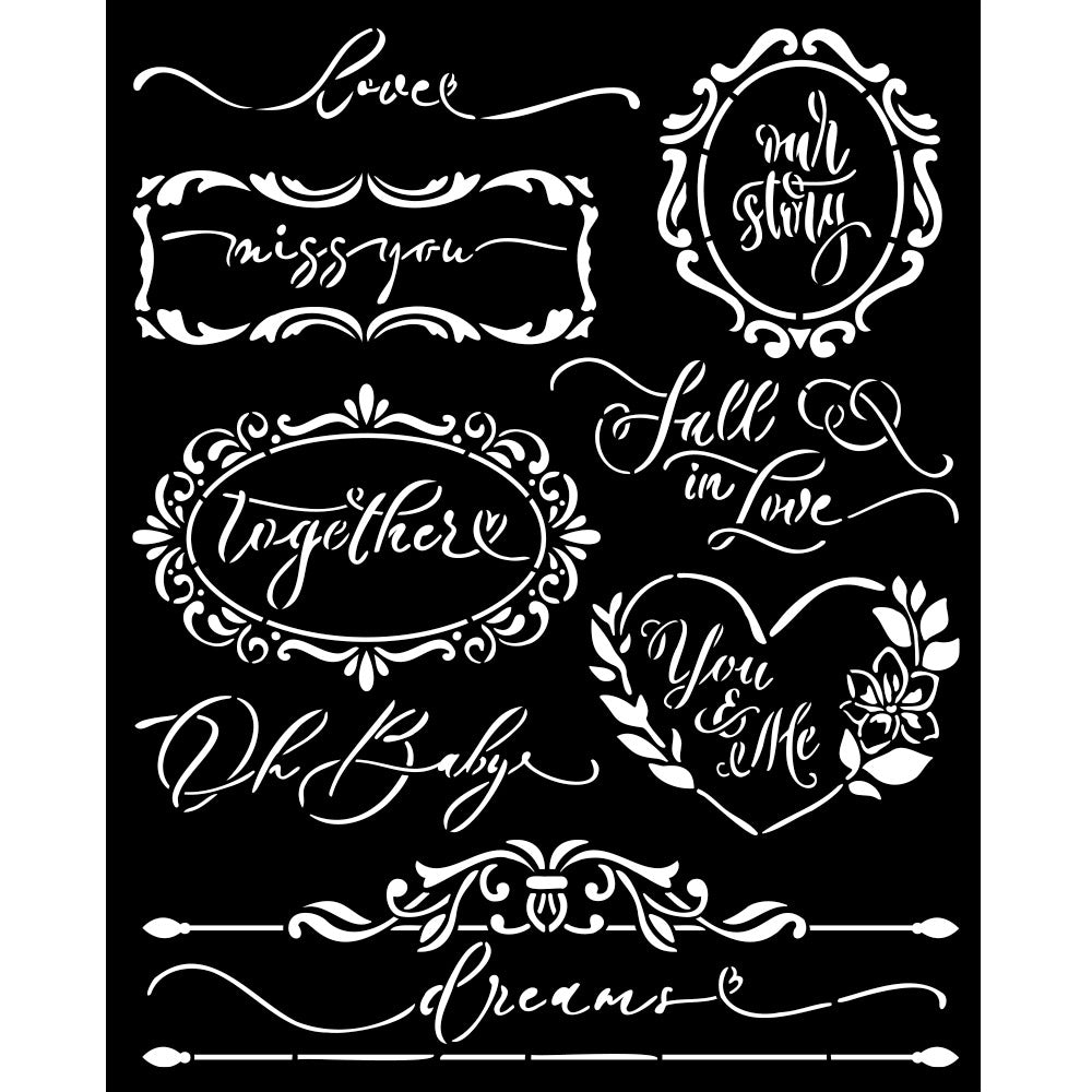 Stamperia - Mix Media Stencil - 20 X 25 Romance Forever Plates