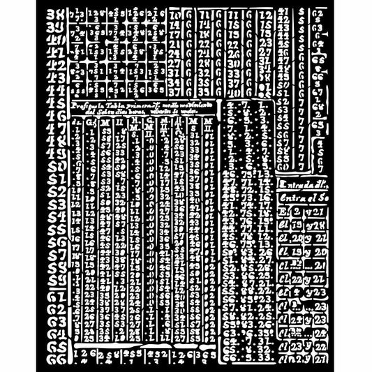 Pre Order - Stamperia - Mix Media Stencil - 20 X 25  Fortune hieroglyphic