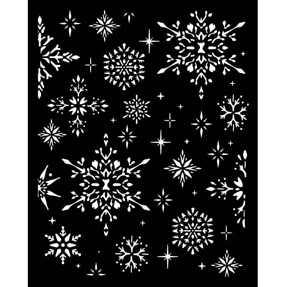 Stamperia - Mix Media Stencil - 20 X 25 The Owl's House Snowflakes