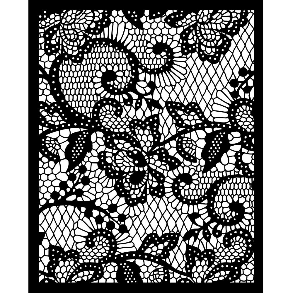Stamperia - Mix Media Stencil - 20 X 25 Quiet Days floral lace