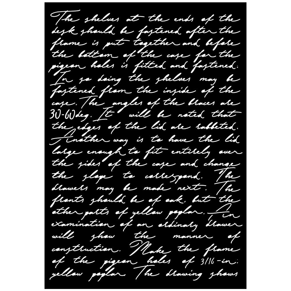 Stamperia - Mix Media Stencil - A3 Writings