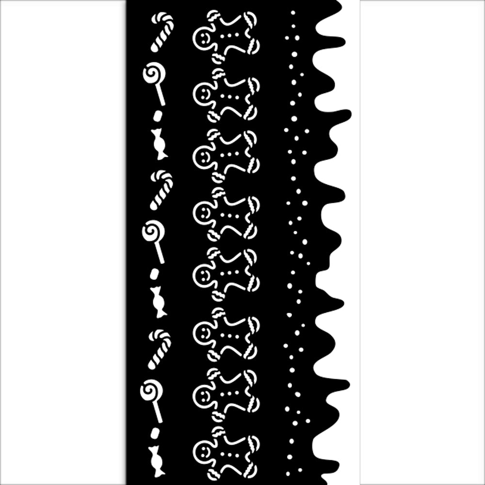 Stamperia- Thick Stencil 12 X 25cm- Candy Christmas Stripes