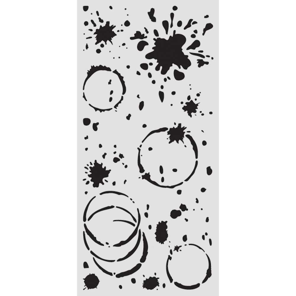 Stamperia- Thick Stencil 12 X 25cm- Secret Diary Ink Splatter