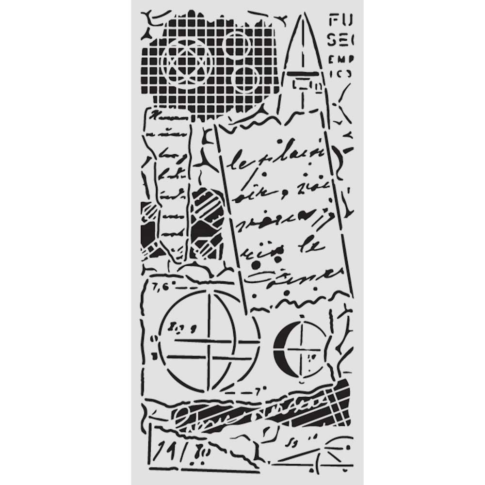 Stamperia- Thick Stencil 12 X 25cm- A New Beginning - notes