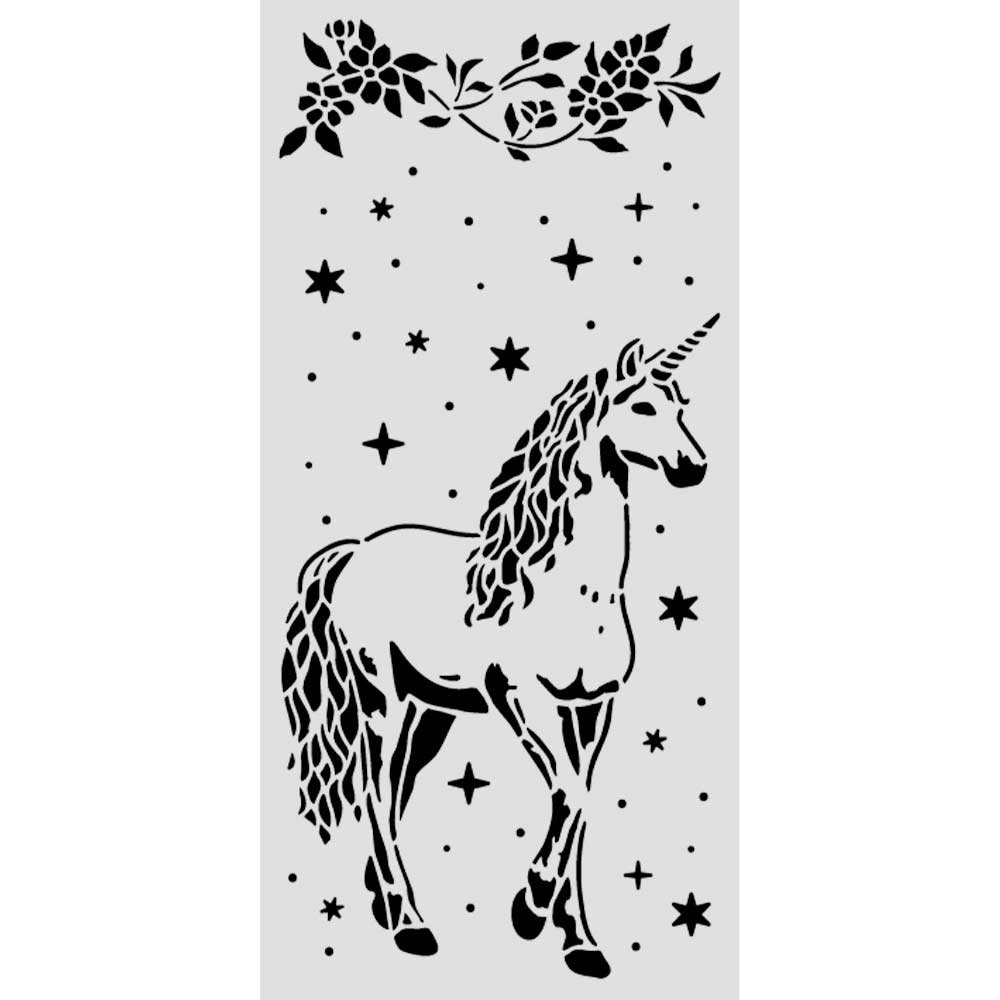 Stamperia- Thick Stencil 12 X 25cm- Wonderland Unicorn