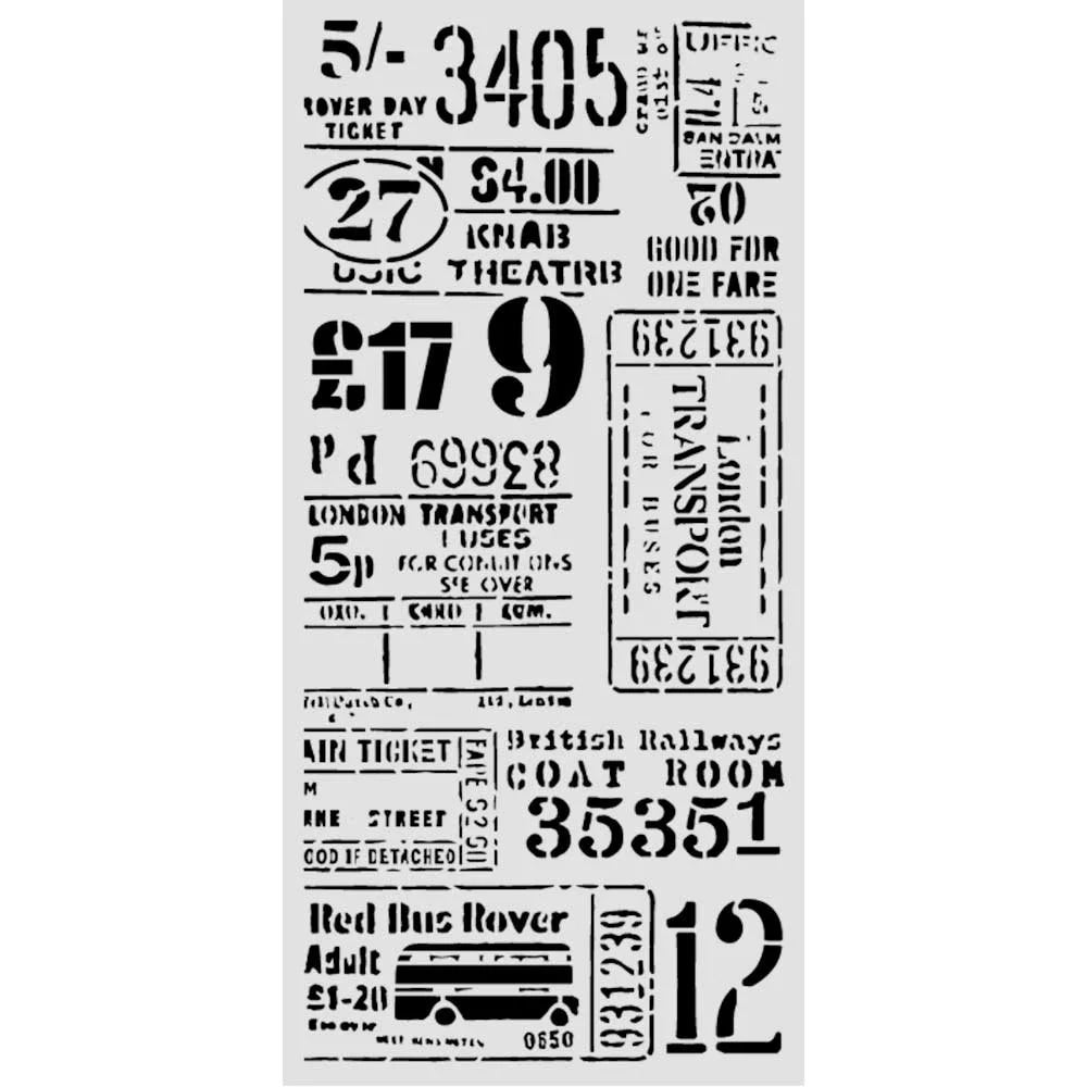 Stamperia- Thick Stencil 12 X 25cm- Our Way - Tickets