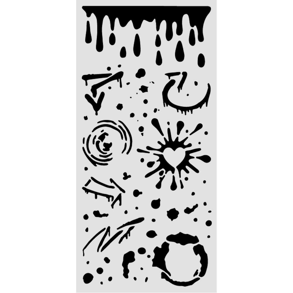 Stamperia- Thick Stencil 12 X 25cm- Furry Friends 2 Ink Splaters