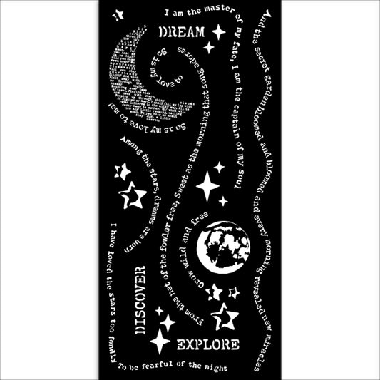 PRE ORDER - Stamperia- Thick Stencil 12 X 25cm-  Secret Diary Dream