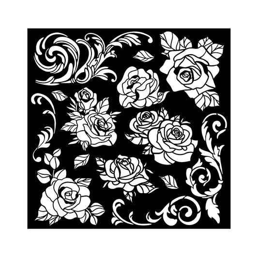 PRE ORDER Stamperia - Mix Media Stencil - 18 X 18 - Shabby Rose pattern