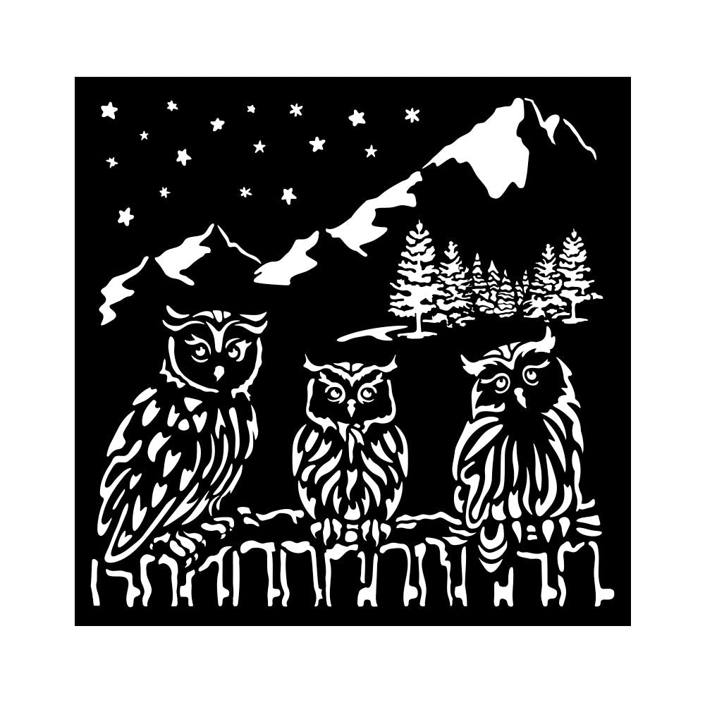 Stamperia - Mix Media Stencil - 18 X 18 - The Owl's House Owl's