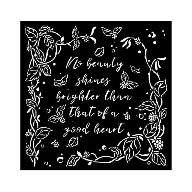 Stamperia - Mix Media Stencil - 18 X 18 - Woodland Frame with Leaves