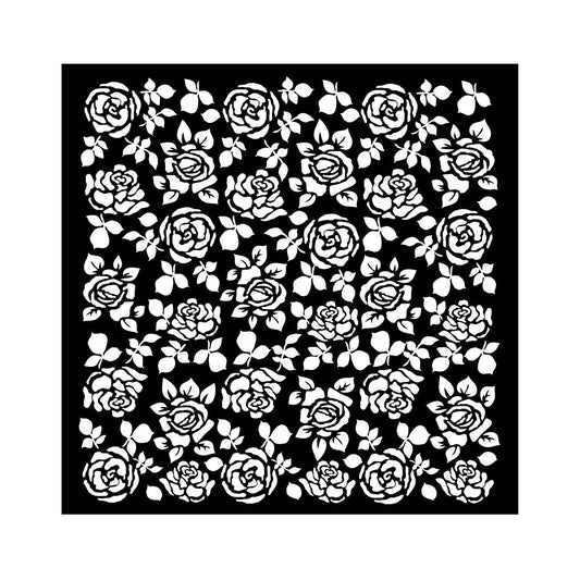 Stamperia - Mix Media Stencil - 18 X 18 - Precious rose pattern