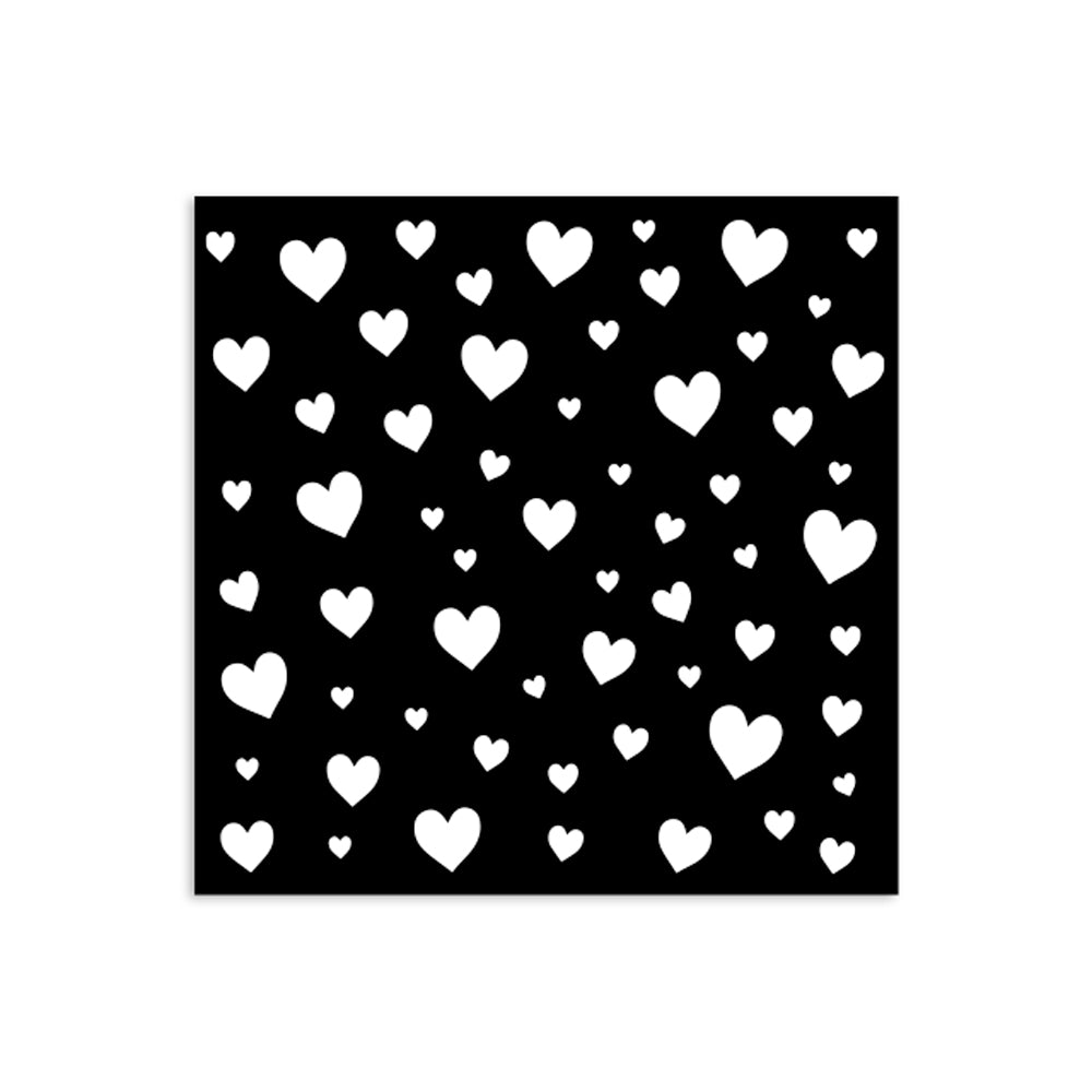 Stamperia- Thick Stencil 12 X 12cm- Timeless Hearts
