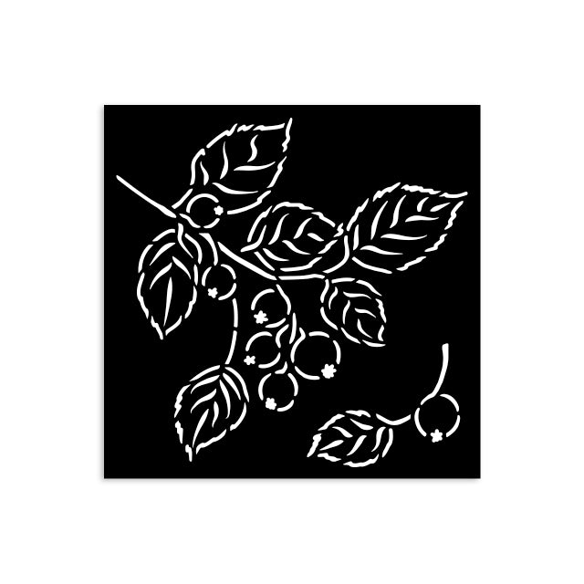 Stamperia- Thick Stencil 12 X 12cm- Whispering Woods berries