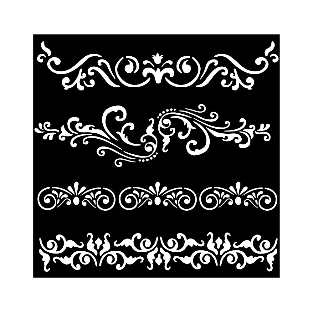 Stamperia - Mix Media Stencil - 18 X 18 - Borders