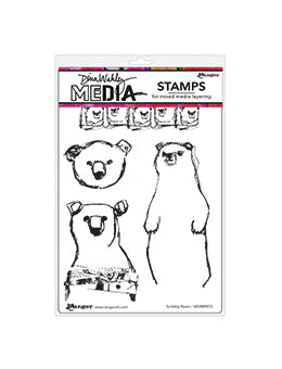 Dina Wakley - Stamps - Scribbly Bears
