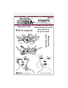 Dina Wakley - Stamps - Flower Crowns