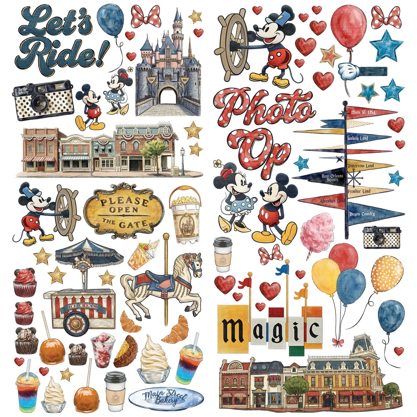 49 and Market - Laser cut Elements - 4 sheets/148 pieces - Mouse & co