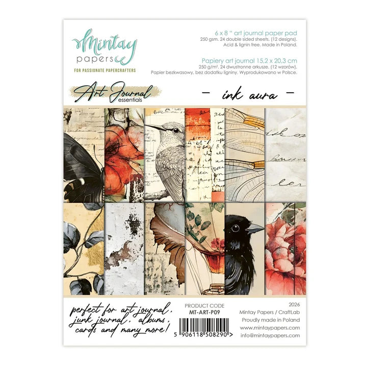 Mintay - Art Journal Essentials - 6 x 8 Paper Pad - Ink Aura