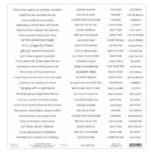 Mintay - Basic Sentiment Sheet 12 - Summertime