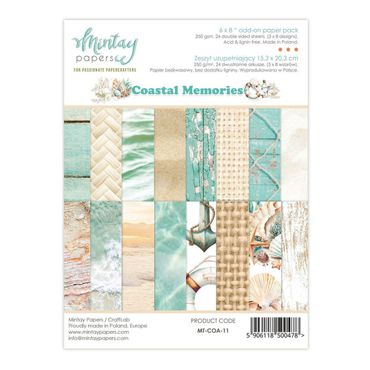 PRE ORDER - Mintay - 6 x 8 add on Paper Pack - Coastal Memories