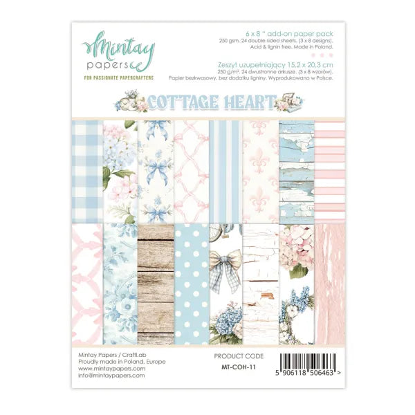 Mintay - 6 x 8 add-on Paper Pack - Cottage Heart