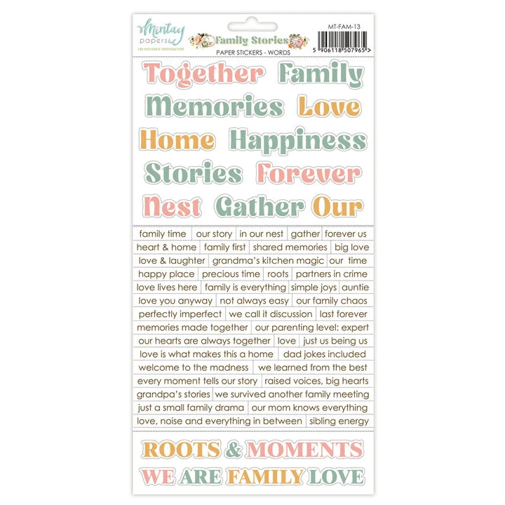 Mintay - Paper Stickers - Words - Family Stories