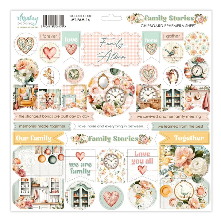Mintay - Cardboard Ephemera Sheet - Family Stories