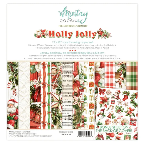 Mintay - 12 x 12 Paper Pad - Holly Jolly