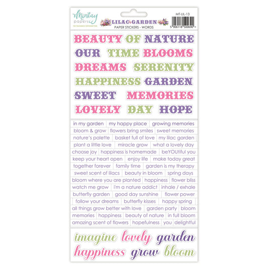 Mintay - Paper Stickers - Words - Lilac Garden