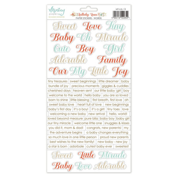 Mintay - Paper Stickers - Lullaby Lane Words