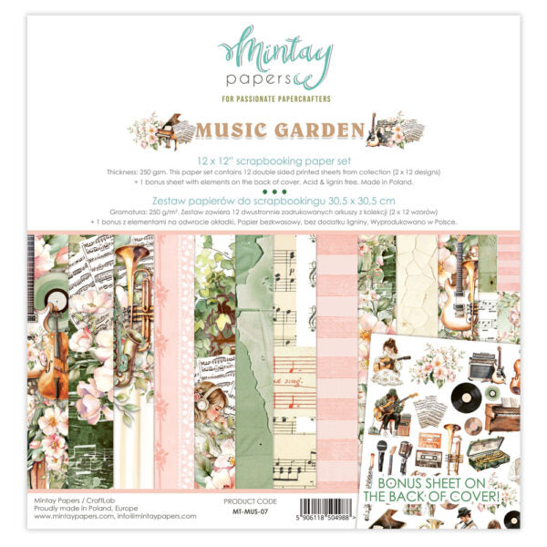 Mintay - 12 x 12 Paper Pad -Music Garden